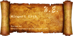 Wingert Erik névjegykártya